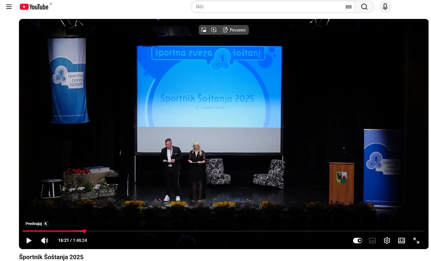 Posnetek prireditve Športnik Šoštanja 2025