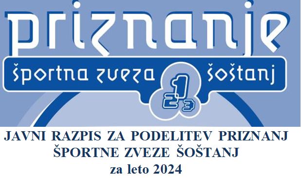 Javni razpis za podelitev priznanj Športne zveze Šoštanj za leto 2024